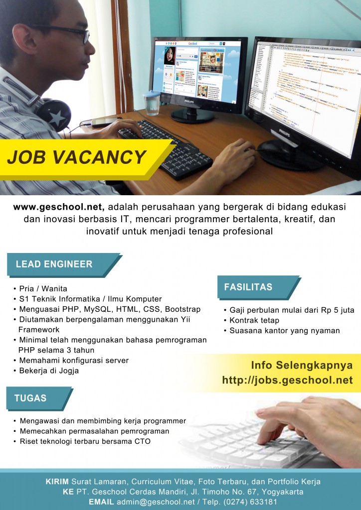 Job Vacancy - Lead Engineer